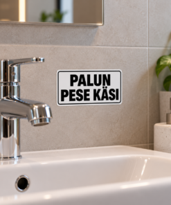 Palun pese käsi kleebis valamu juures